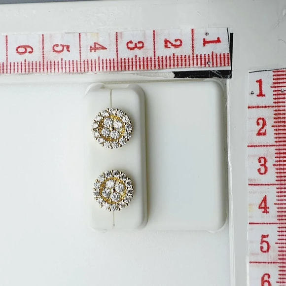 "14K Gold Plated Cubic Zircon Earrings, INUS1BR103 - Picture 9 of 9